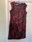 jaques vert dress size 16 red black satin effect for weddings occasions
