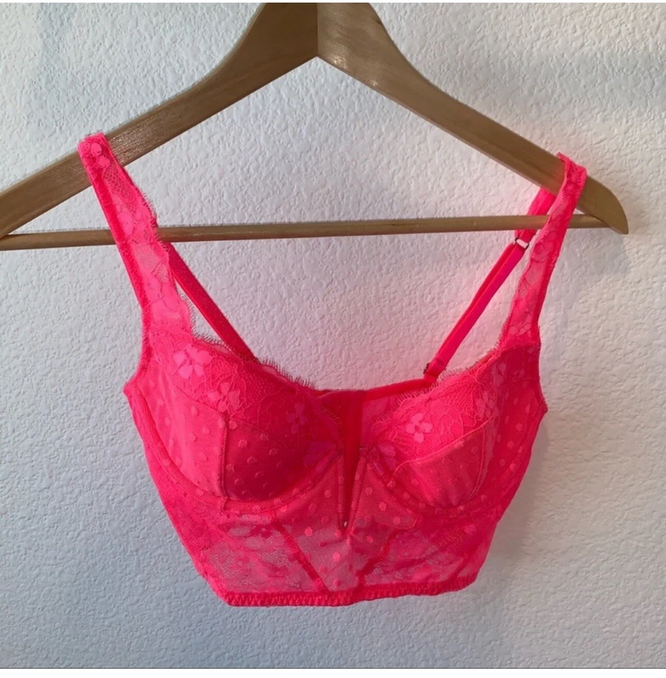 Victoria’s Secret Neón ROSA 34B Corsé Bustier Día de San Valentín OFERTA Foto 1 de 1