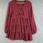 Glassons Dress Womens 8 Red A Line Tiered Gathered Event Occasion Cocktail NEW