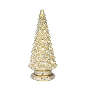 Valerie Parr Hill 16" Twinkling Textured Mercury Glass Silver Christmas Tree - Picture 1 of 6