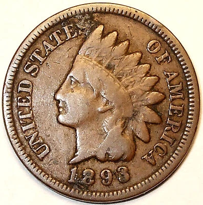 1893 RPD Indian Head Cent, Bronze,  LIBERTY.  L@@K!!!   - Image 1 of 2