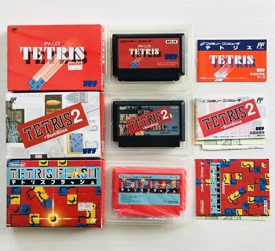 TETRIS 1 2 FLASH set of 3 games Famicom Nintendo - Image 1 of 4