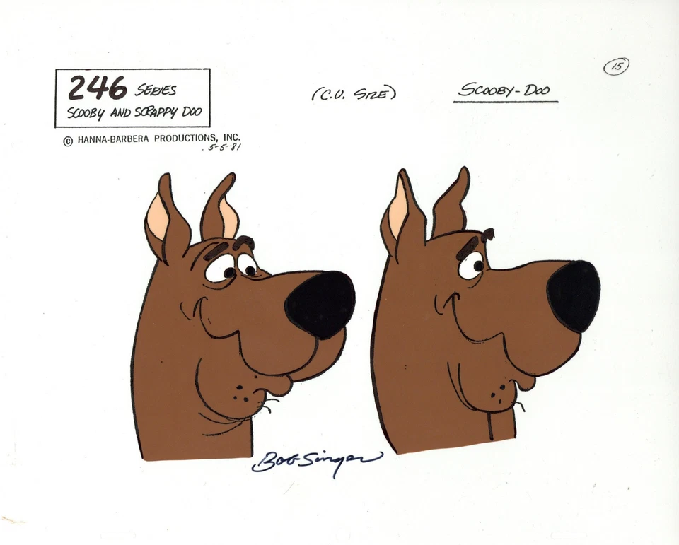 Hanna Barbera: Scooby Doo-Original Model Cel (Head)-Signed Bob Singer - Image 1 of 1