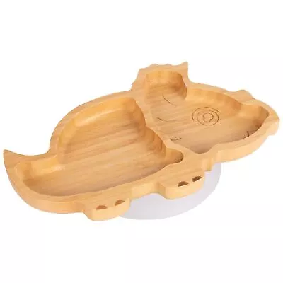 Children's Bamboo Suction Dinosaur Plate Segmented Design  White - image 1 of 4