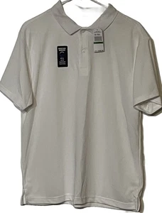 NWT Nautica White Polo Shirt L 38/39 School Uniform Moisture Wicking UPF 50+ - Picture 1 of 7