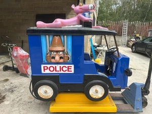 PINK PANTHER POLICE VAN CHILDERNS KIDDIE RIDE ON MACHINE WORKING - Bild 1 von 4