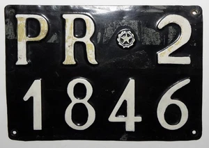 Nummernschild Italien, alter Typ, PR = Parma, hinteres Schild 40/50er Jahre. - Bild 1 von 2