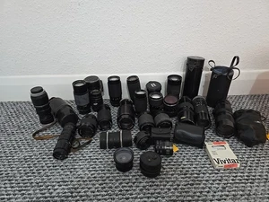 Job lot 20 vintage camera lenses And few Adopters , Untested  - Picture 1 of 17