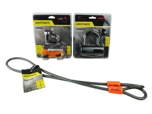Kryptonite Keeper 5-S2 Disc Lock Black w/Reminder and 410 4ft Looped Cable - Picture 1 of 4