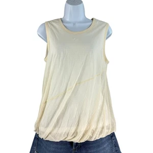 Helmut Lang Draped Sleeveless Top Womens Size Small Cream Asymmetric Layered - Picture 1 of 7