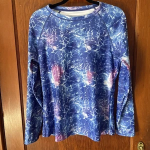 Maillot de bain Davena Rashguard XL bleu eau rembourré manches longues UV anti-éruption neuf avec étiquette - Photo 1/8