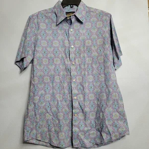 Cremieux Herren Kurzarm Button-Down Hemd All Over Abstrakt Retro Preppy LG - Bild 1 von 7