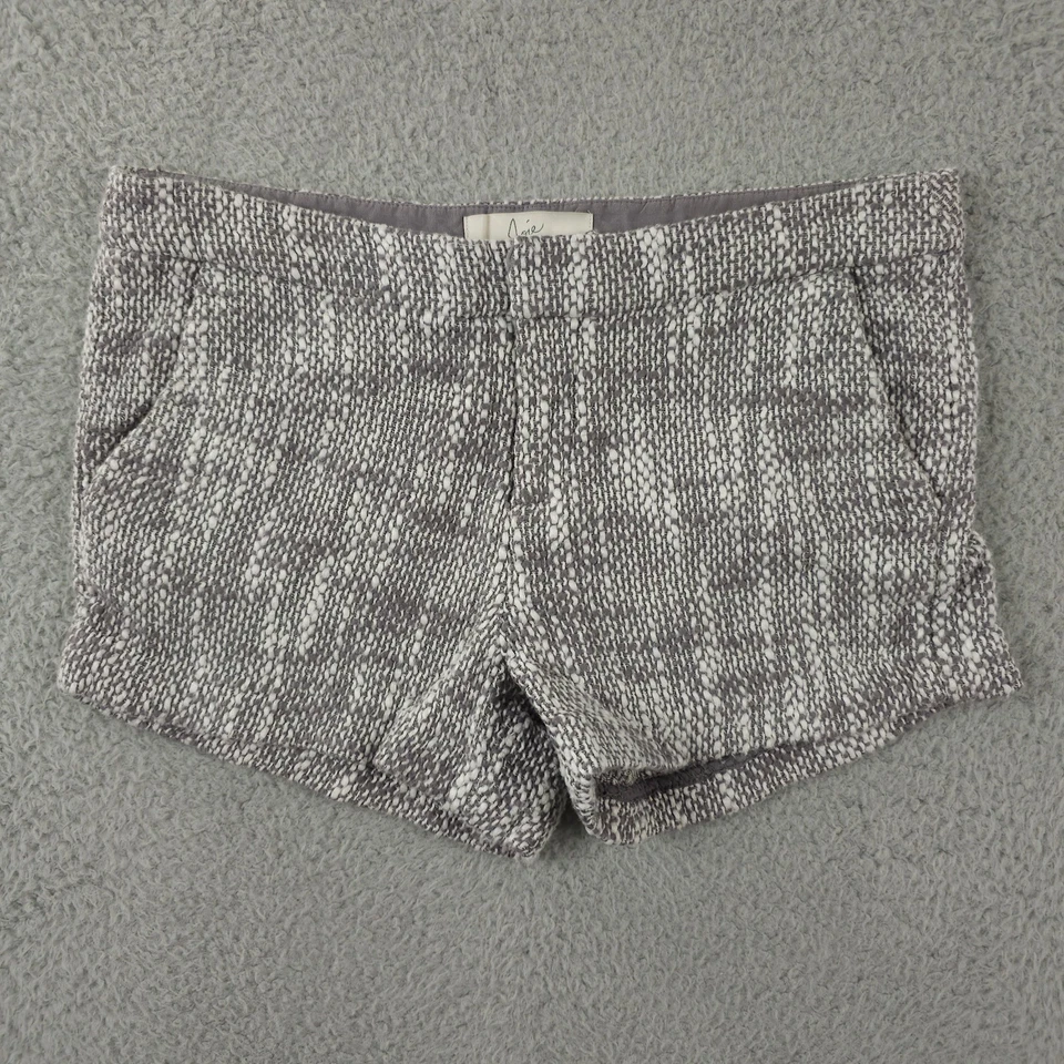 Joie Shorts Womens 4 Gray White Tweed Knit Micro City Low Rise Casual Coastal - Image 1 of 4