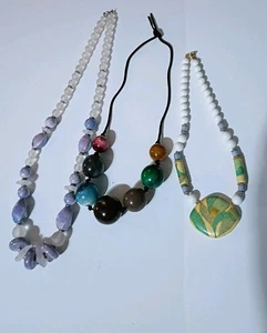 Vintage Grob Eklektisch Boho Stil Vintage Halskette Menge 3  - Bild 1 von 5