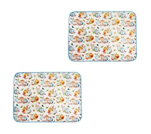 Tapis de séchage réversible en microfibre Temp-tations Thanks & Giving aquarelle - Photo 1/2