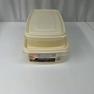VTG 1987 Rubbermaid Servin Saver Rectangle Storage 2pc Set 1qt & 2qt NOS - Picture 1 of 3