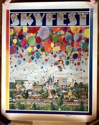 Disneyland “Skyfest”signed lithograph by Charles Boyer COA LE 0355/1,800 - Image 1 of 4