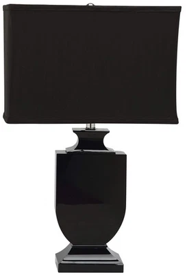 Lighting Collection Darcy Modern Black Crystal Urn/ Black Shade 24-inch Bedro... - Image 1 of 4