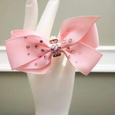 Pulsera Tarina Tarantino Rosa Arco Cinta Gruesgrain Lucite Swarovski Firmada Foto 1 de 4