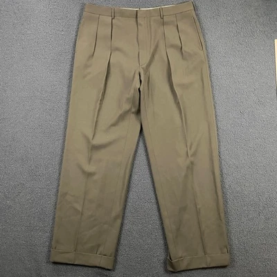 Polo Ralph Lauren Dress Pants Mens 38x31 Pleated Suspender Button Trouser Italy - Image 1 of 4