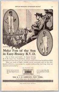 1912 PRINT AD EASY -BREEZY BVD LONG UNDERWEAR - Picture 1 of 1