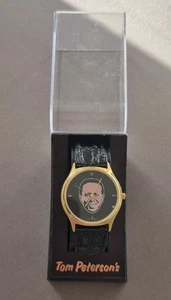 Tom Peterson Men's black face anniversary black face wrist watch new in box - Picture 1 of 10