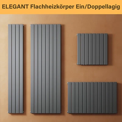 Heizkörper Design Flachheizkörper Wandheizung Horizontal/Vertical Anthrazit  - Bild 1 von 4