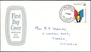 1967 Australia Bible Society 4c APO Shield Addressed First Day Cover, Good Cond - Bild 1 von 1