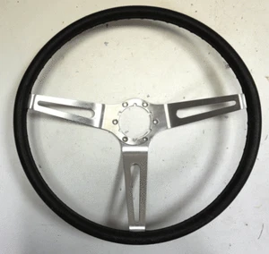 1969-1975 Chevy Corvette C3 Steering Wheel Used Black W/Stainless Spokes Nice - Picture 1 of 7