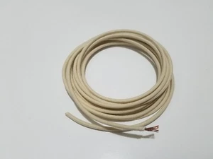 10 feet Vintage Braided Cloth Covered Primary Wire 10 gauge 10ga ga Solid White - Imagen 1 de 3
