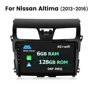 Carplay 6G+128GB Android 12 WiFi BT GPS Stereo Radio For Nissan Altima 2013-2016 - Picture 1 of 12
