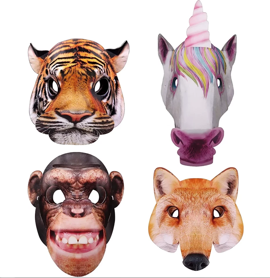 3-D Gesicht Maske - Affe - Tiger - Einhorn - Fuchs - Maske - Bild 1 von 1