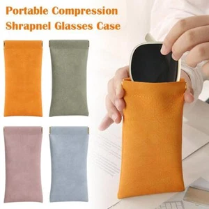 Leather Mouth Snapped Sunglasses Eyeglass Glasses Case Soft Pouch Bag Pocket - Picture 1 of 19
