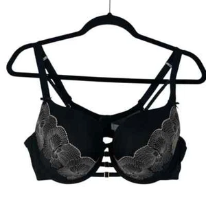 Cacique Bra 40C Seriously Sexy Boost Balconette Strappy Lace Black - Picture 1 of 10