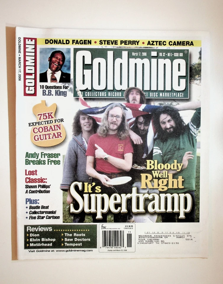 2006 March 17 Goldmine Magazine Supertramp BB King Donald Fagen Steve Perry - Image 1 of 2