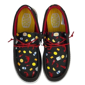 Hey Dude Men's 10 Wally Crawfish Print Slip-on Shoes Black Multicolor - Picture 1 of 7