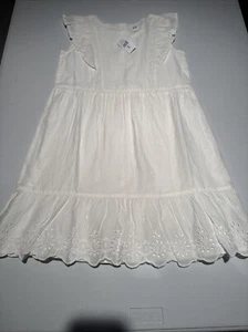 NWT Gap Kids White Dress Size Medium, 8, Floral - Picture 1 of 10