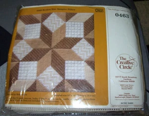 NEU Creative Circle Crewel Kit ~ BROKEN STAR SAMPLER KISSEN ~ 1983 #0463 - Bild 1 von 3