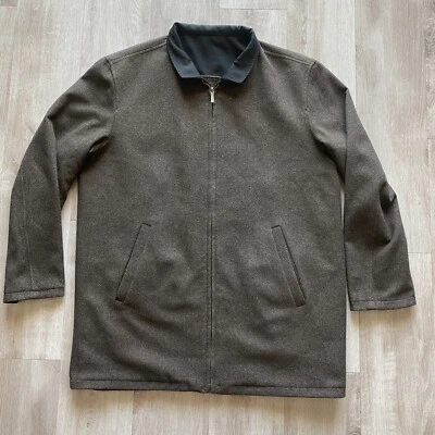 Ermenegildo Zegna Reversible Wool Cashmere Jacket Brown Black - Mens Size 54 XL - Image 1 of 4