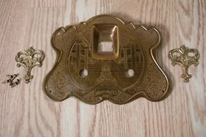 VINTAGE MIRACO ULTRA 7 MIDWEST RADIO RECEIVER BRASS ART DECO ESCUTCHEON PART - Picture 1 of 11