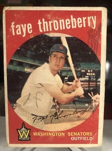 1959 Topps Faye Throneberry Washington Senators RARE HN #534 ⭐️ LOW GRADE - Picture 1 of 4