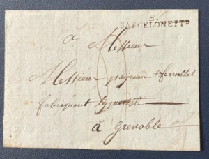 = - = - = - = Brief von Barceloneta ( Basse Alpes ) nach Grenoble - 1813 - Bild 1 von 3
