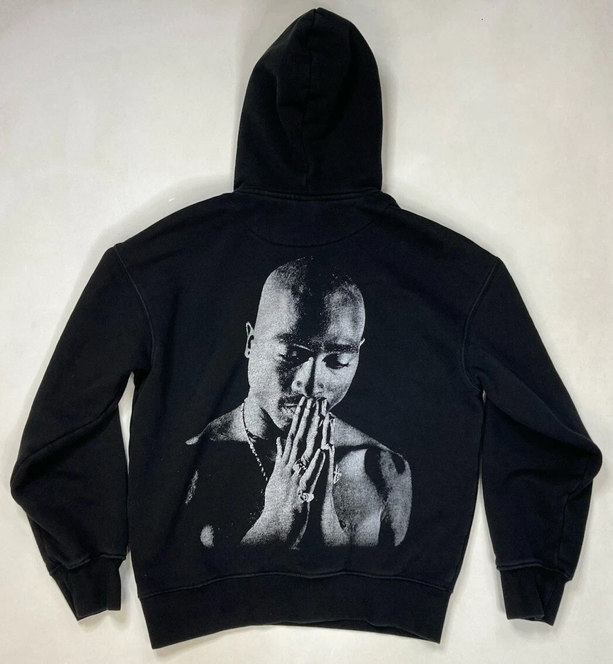 H&M 2pac Tupac Shakur Orando Mano Gráfico Pullover Sudadera con Capucha Hombres XS Negro Foto 1 de 4
