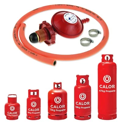 GAS BOTTLE REGULATOR POL HAND WHEEL 1m ORANGE HOSE CALOR LPG PROPANE CYLINDER - Image 1 of 4