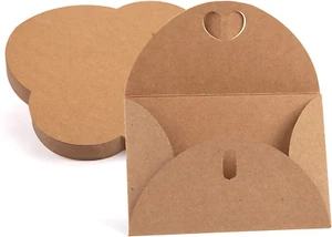 HAKACC Herz Briefumschläge Mini Kraftpapier Umschläge Geschenkidee 100 Stück - Bild 1 von 7