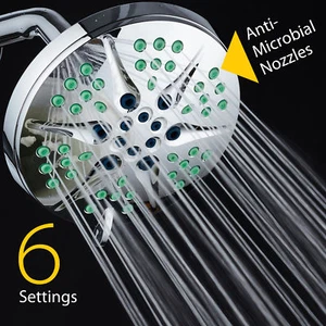 NOTILUS High Pressure 6 inch Antimicrobial Rain Spa Shower Charge con 6 ajustes - Imagen 1 de 8