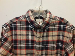 Red Head Medium Brown Red Plaid Flannel Long Sleeve Button Down Men's Shirt - Picture 1 of 15