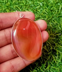 Carnelian Gemstone Pendant Handmade Pendant 925 Sterling Silver Jewelry Pendant - Picture 1 of 3