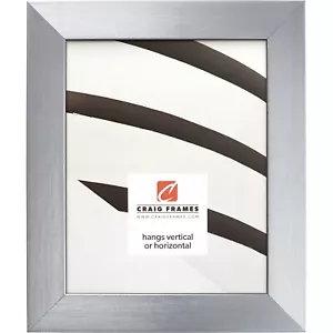 Craig Frames Modern Aesthetics 150, 1,5 Zoll breit Gebürstet Silber Bilderrahmen - Bild 1 von 9