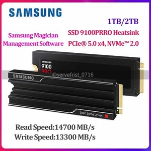 Samsung 9100 PRO Dissipatore di calore PCIe 5.0x4 NVMe M.2 SSD 2TB 1TB velocità fino a 14700 MB/s - Foto 1 di 12